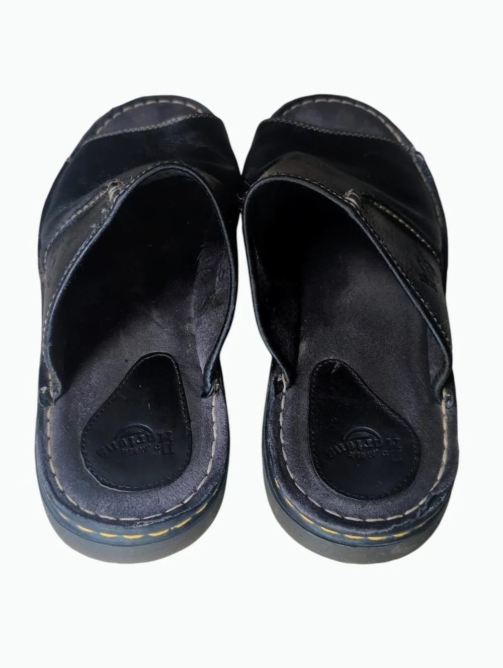 Vintage 90s Dr. Martens Achava Mule Black Leather Slide Sandals Men's US Size 12